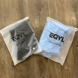 2 Pairs BRAND NEW! EQYL Activewear Running Shorts Black & Blue 3” inseam size M